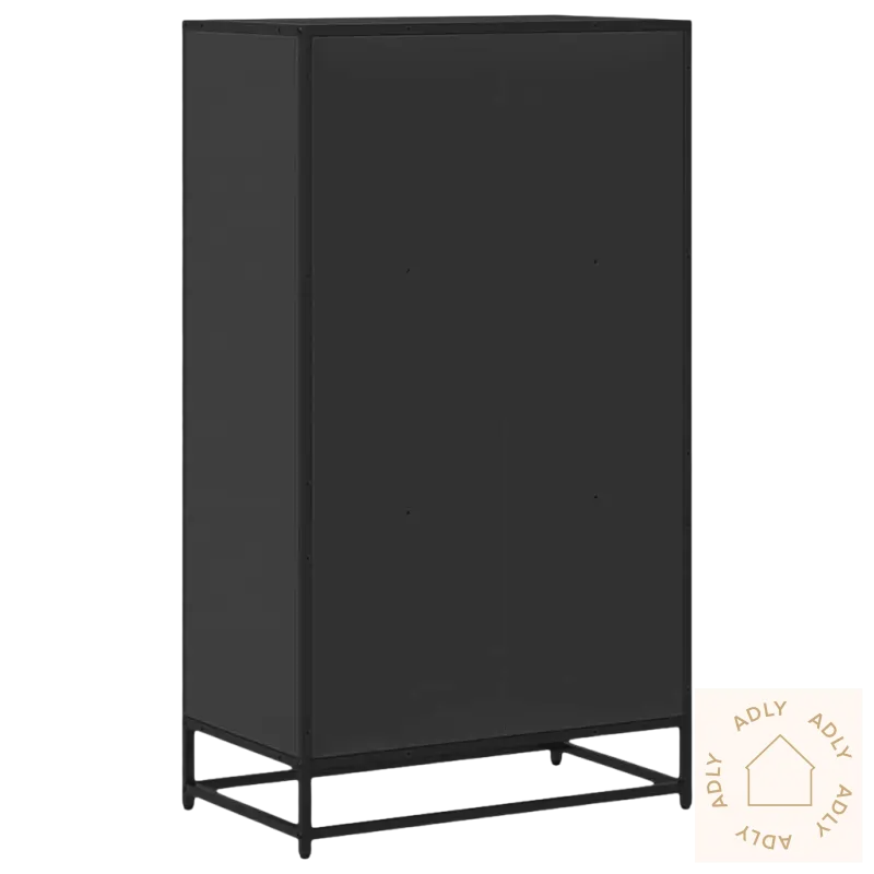 Black storage cabinet in klassisk bokhylle for dekorative gjenstander, passer med hagemøbler