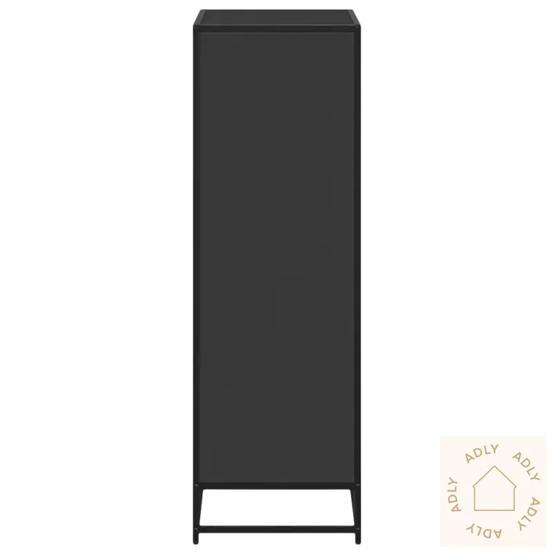 Black storage cabinet in klassisk bokhylle for dekorative gjenstander, perfekt til hagemøbler