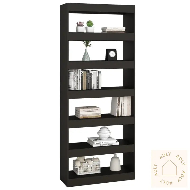 Bokhylle/Romdeler Svart 80X30X198 Cm Konstruert Tre