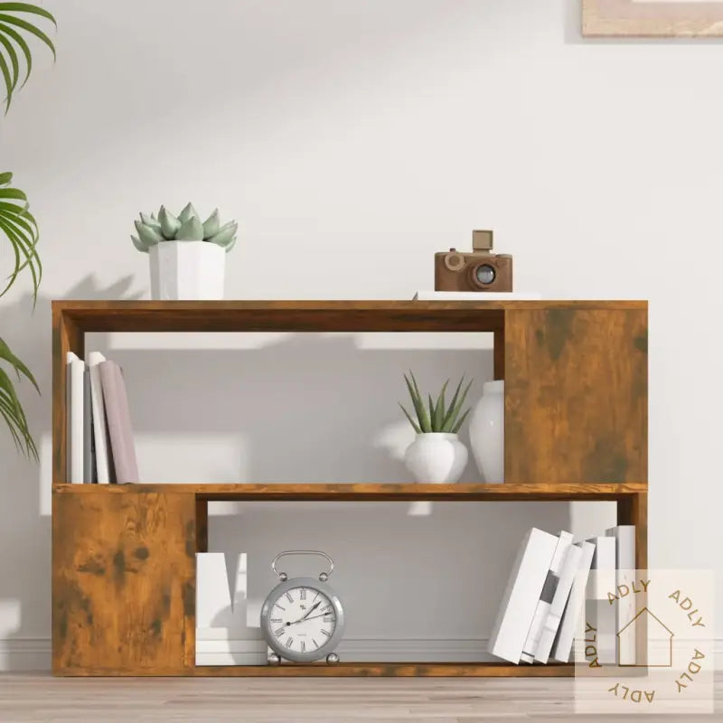 Bokhylle Røkt Eik 100X24X63 Cm Konstruert Tre