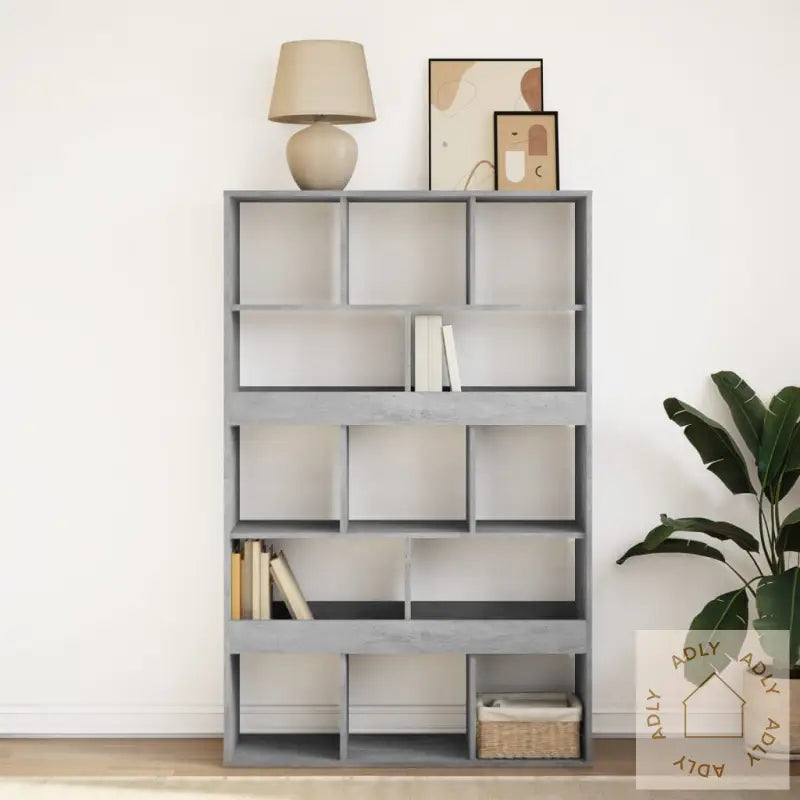 Bokhylle Betonggrå 100X33X156,5 Cm Konstruert Tre