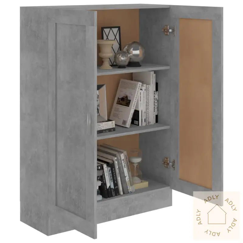 Bokhylle Betonggrå 82,5X30,5X115 Cm Konstruert Tre