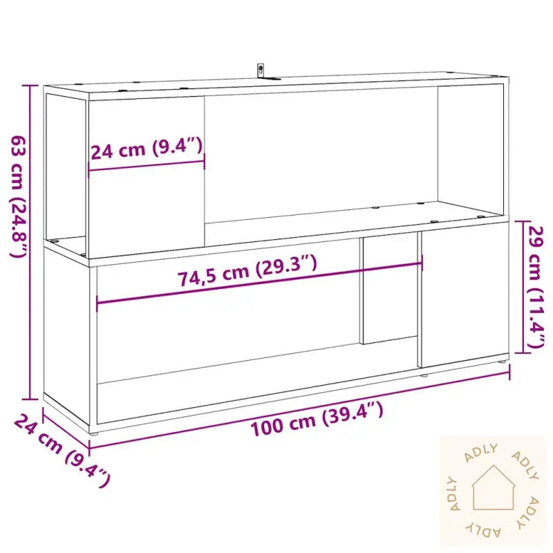 Bokhylle Gammelt Tre 100X24X63 Cm Konstruert Tre