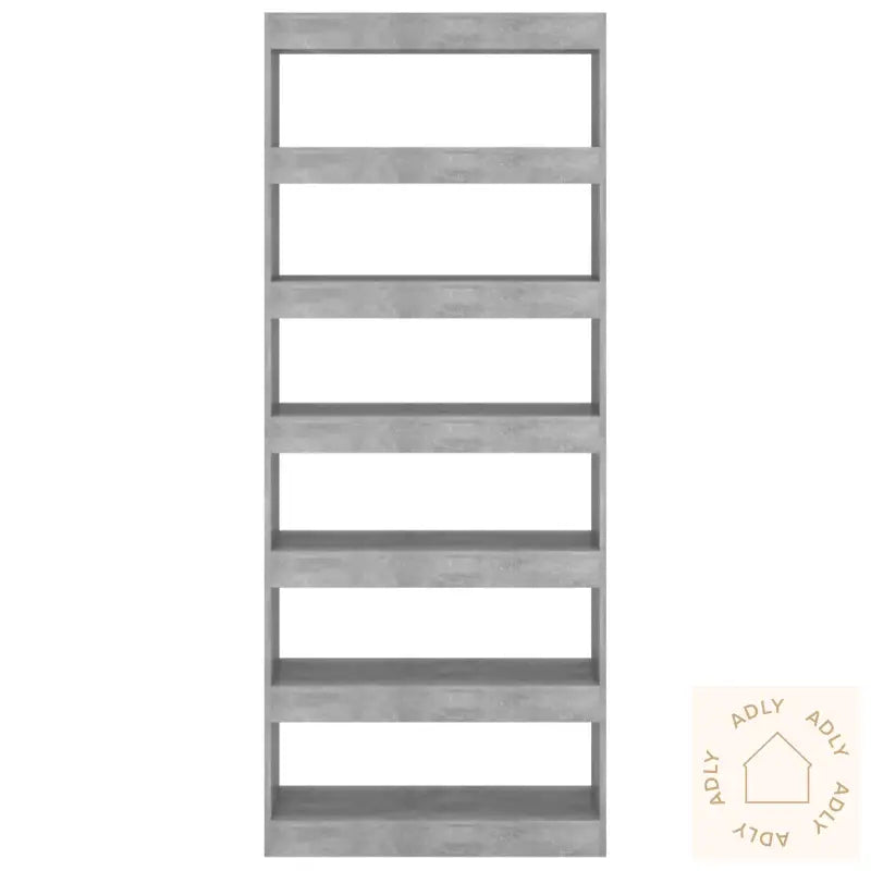 Bokhylle/Romdeler Betonggrå 80X30X198 Cm Konstruert Tre