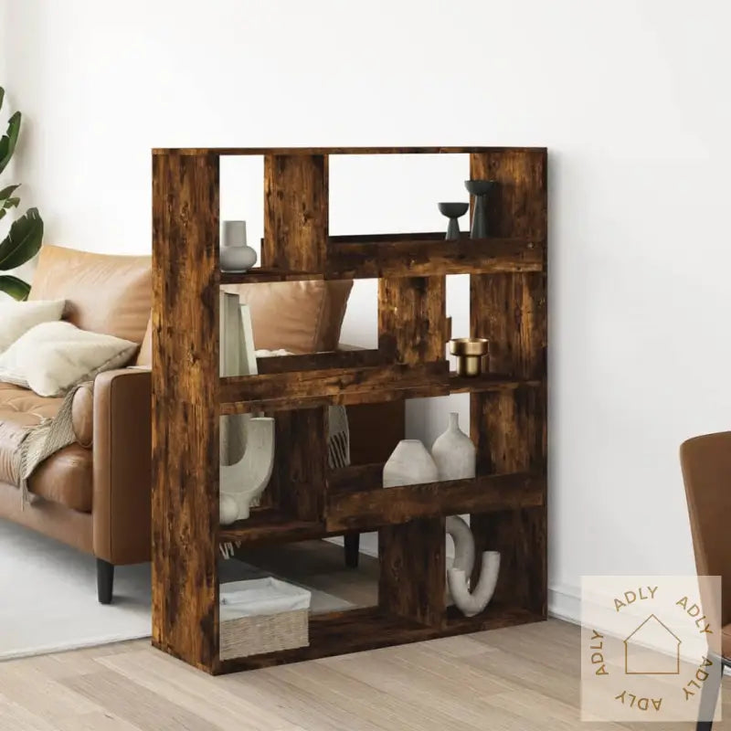 Bokhylle Røkt Eik 100X33X125,5 Cm Konstruert Tre