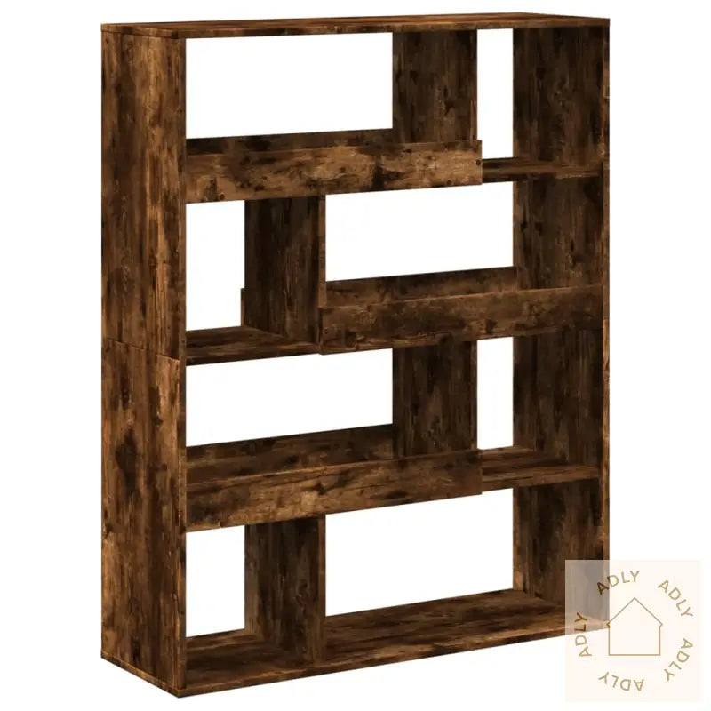 Bokhylle Røkt Eik 100X33X125,5 Cm Konstruert Tre