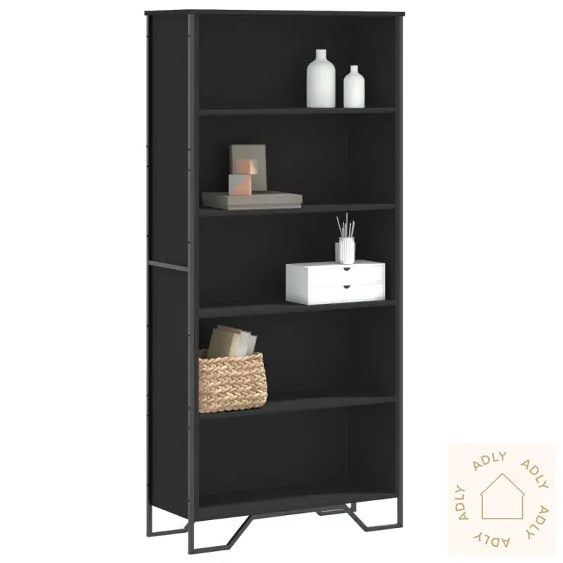 Bokhylle Svart 80X31X169 Cm Konstruert Tre