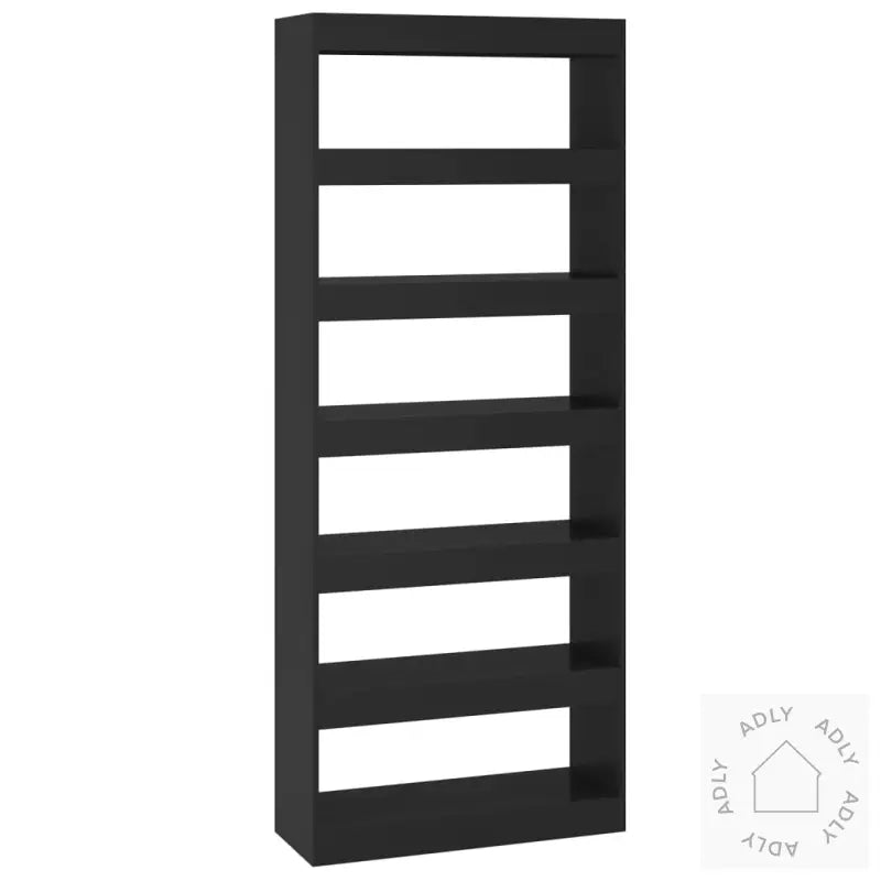 Bokhylle/Romdeler Svart 80X30X198 Cm Konstruert Tre