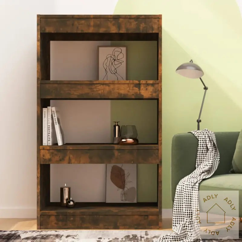 Bokhylle/Romdeler Røkt Eik 60X30X103 Cm Konstruert Tre