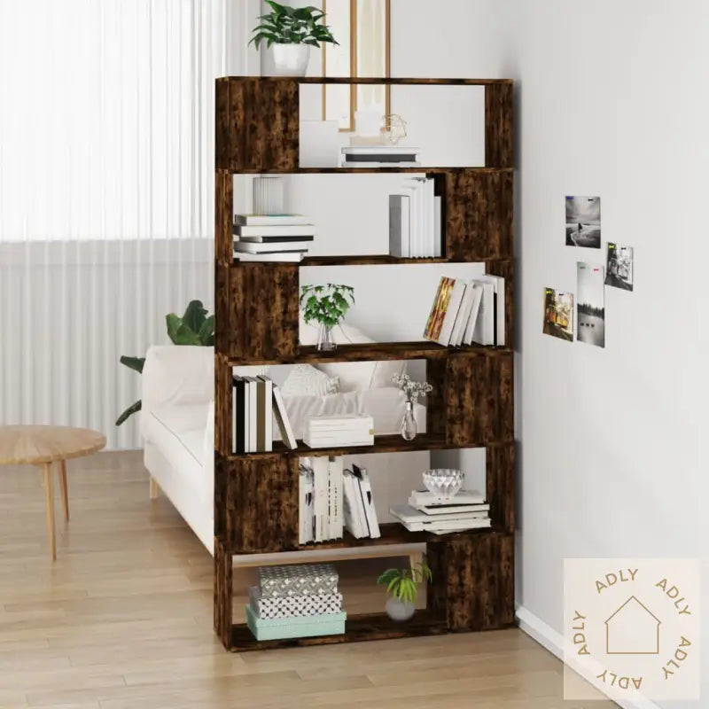 Bokhylle/Romdeler Røkt Eik 100X24X188 Cm