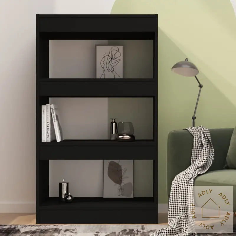 Bokhylle/Romdeler Svart 60X30X103 Cm Konstruert Tre