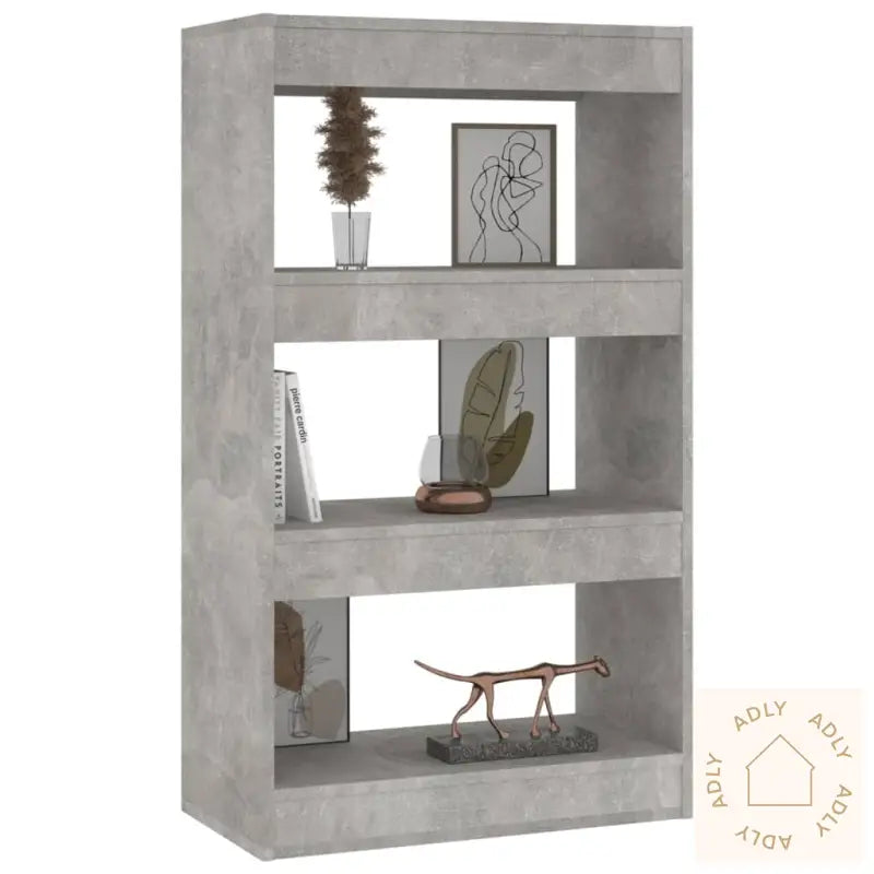 Bokhylle/Romdeler Betonggrå 60X30X103 Cm Konstruert Tre