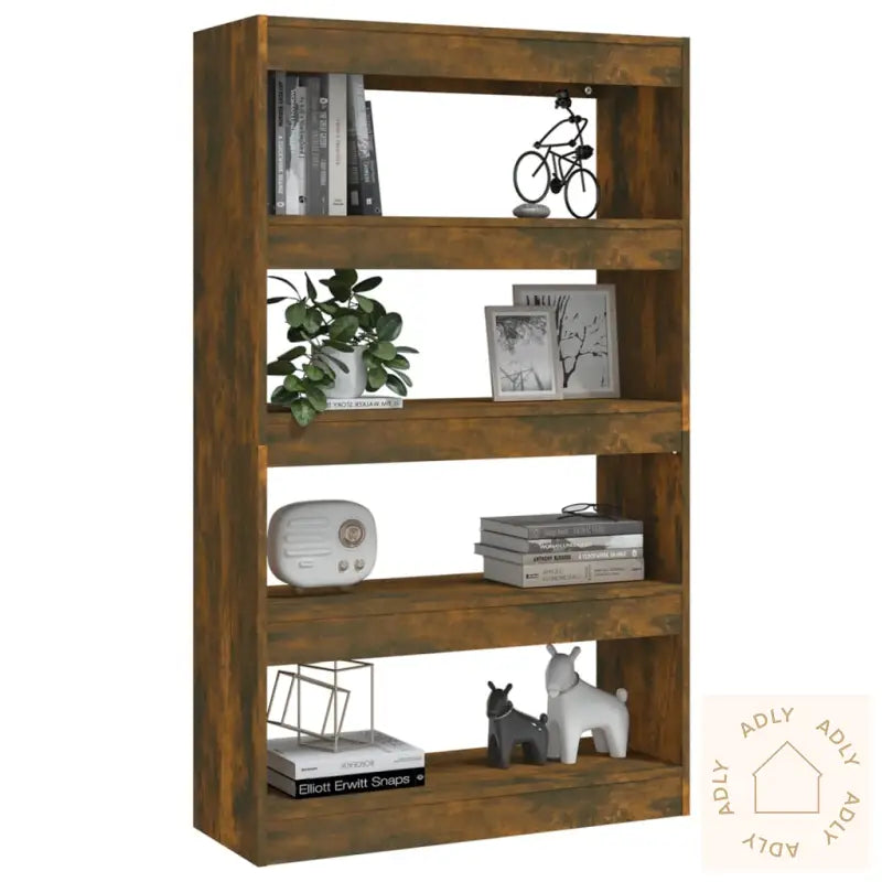 Bokhylle/Romdeler Røkt Eik 80X30X135 Cm Konstruert Tre