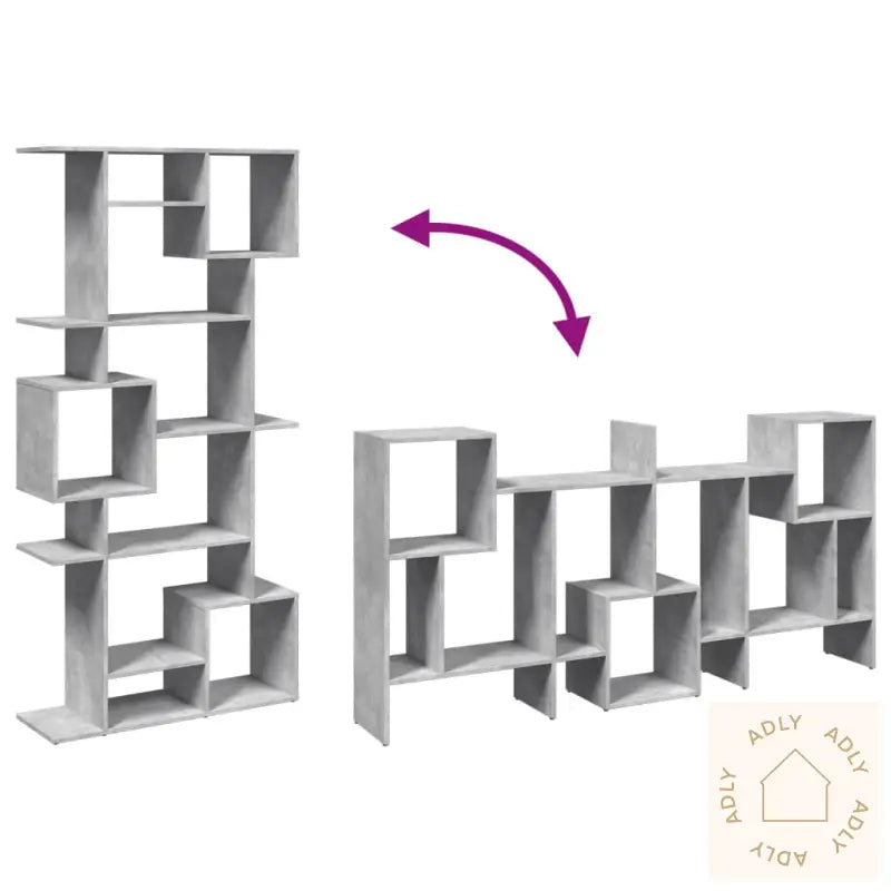 Bokhylle Betonggrå 92X29X188 Cm Konstruert Tre