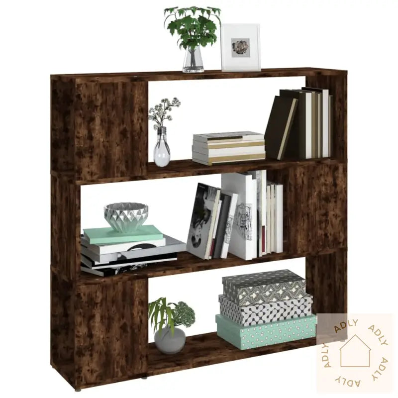 Bokhylle/Romdeler Røkt Eik 100X24X94 Cm