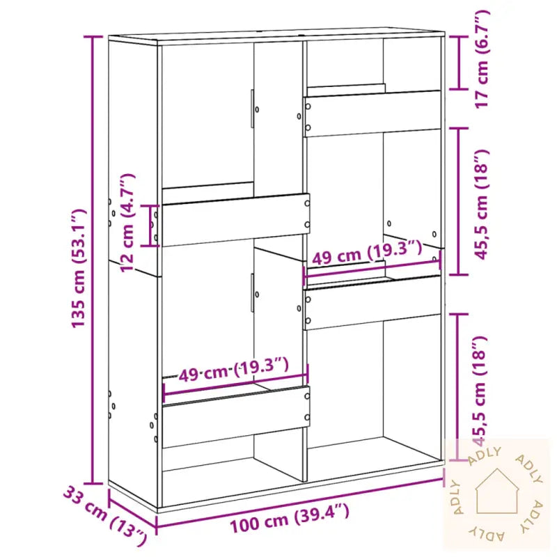 Bokhylle Hvit 100X33X135 Cm Konstruert Tre