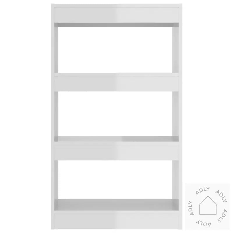 Bokhylle/Romdeler Høyglans Hvit 60X30X103 Cm Konstruert Tre