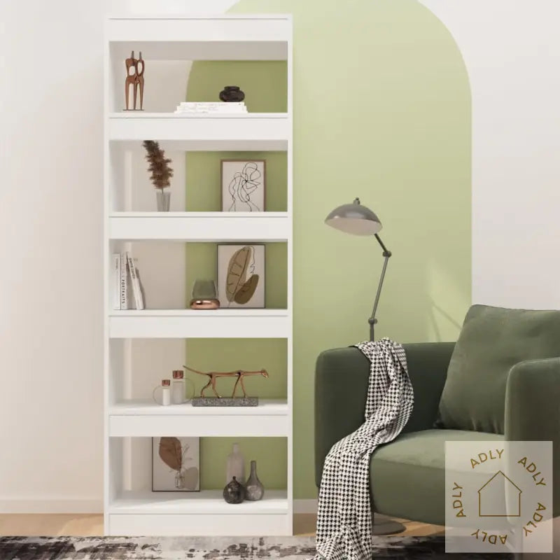 Bokhylle/Romdeler Hvit 60X30X166 Cm Konstruert Tre