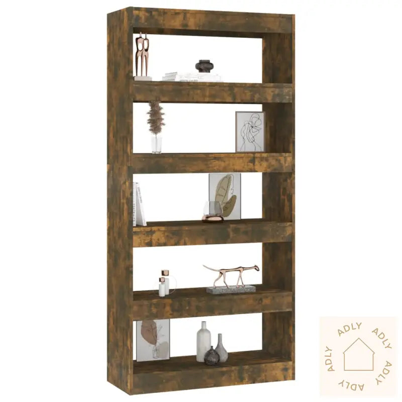 Bokhylle/Romdeler Røkt Eik 80X30X166 Cm Konstruert Tre