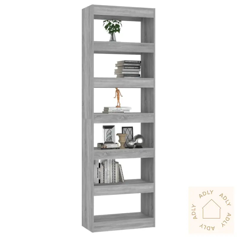 Bokhylle/Romdeler Grå Sonoma Eik 60X30X198 Cm