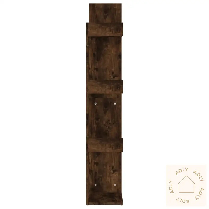 Bokhylle 48X25,5X140 Cm Røkt Eik Konstruert Tre
