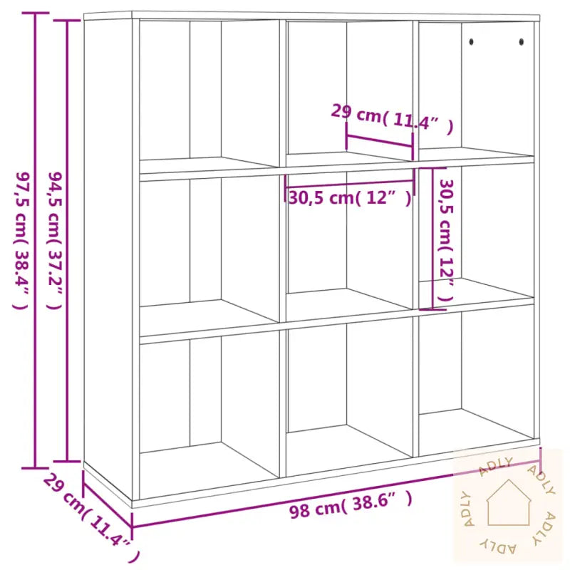 Bokhylle Røkt Eik 98X29X97,5 Cm