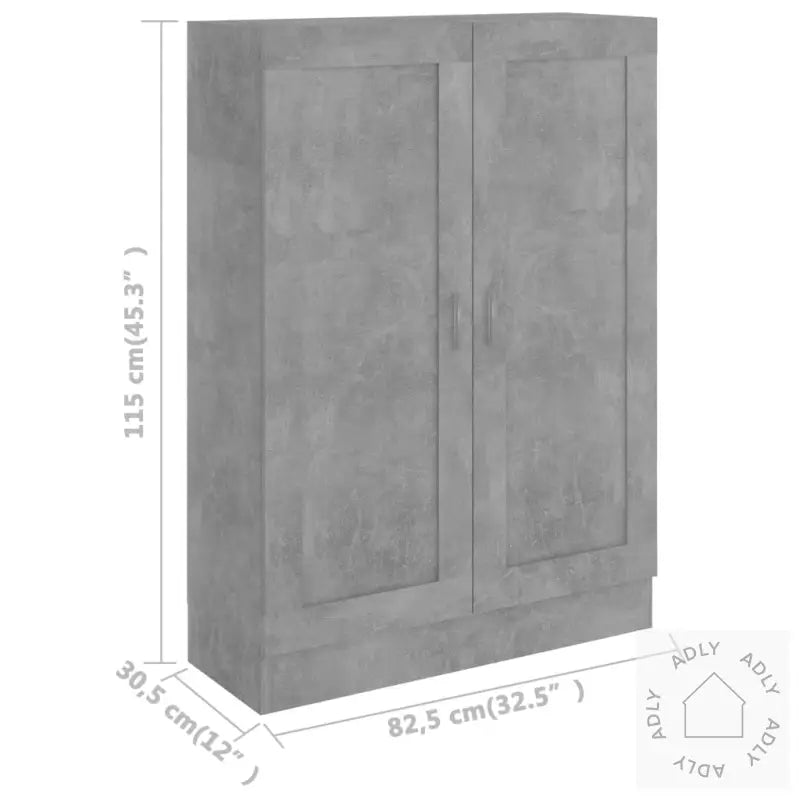 Bokhylle Betonggrå 82,5X30,5X115 Cm Konstruert Tre