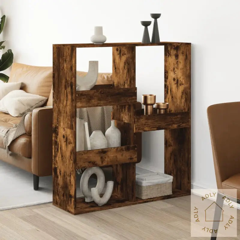 Romdeler Røkt Eik 100X33X115 Cm Konstruert Tre