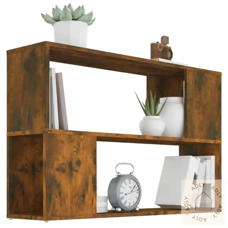 Bokhylle Røkt Eik 100X24X63 Cm Konstruert Tre