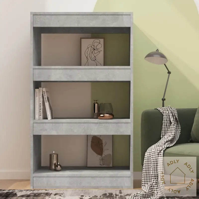 Bokhylle/Romdeler Betonggrå 60X30X103 Cm Konstruert Tre