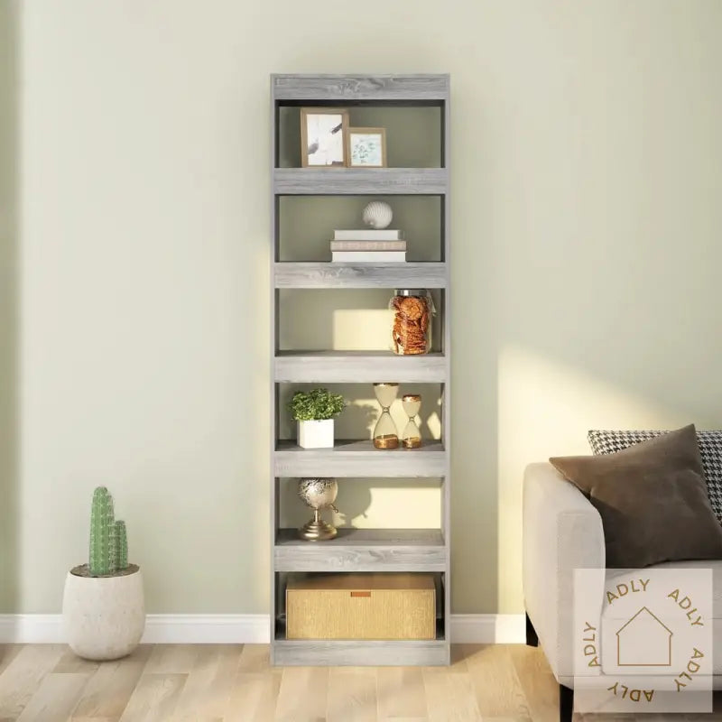 Bokhylle/Romdeler Grå Sonoma Eik 60X30X198 Cm