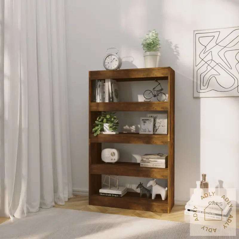 Bokhylle/Romdeler Røkt Eik 80X30X135 Cm Konstruert Tre