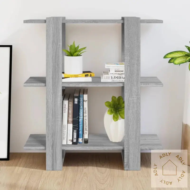 Bokhylle/Romdeler Grå Sonoma Eik 80X30X87 Cm