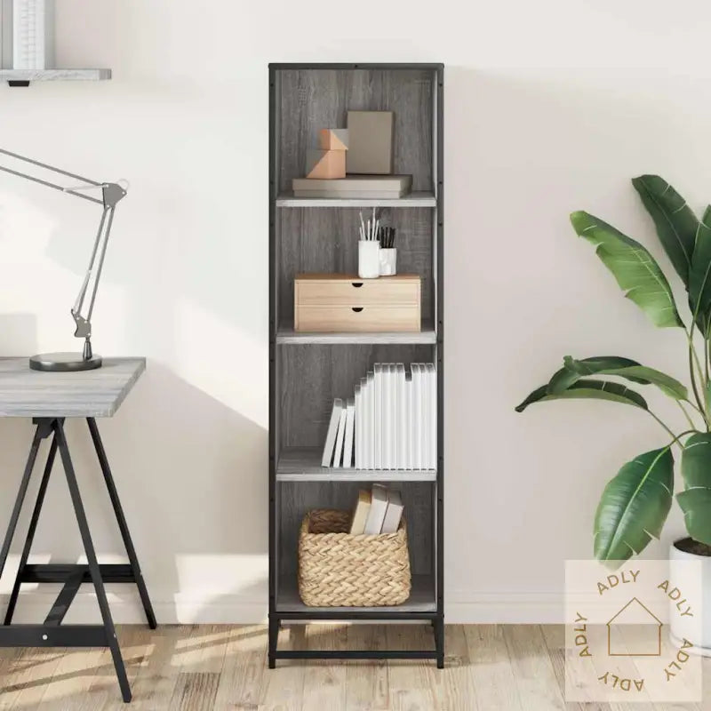 Bokhylle Grå Sonoma 40X35X139 Cm Konstruert Tre