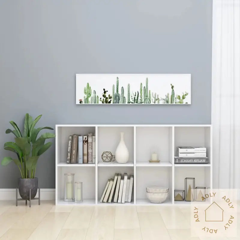 Bokhylle/Skjenk Høyglans Hvit 66X30X130 Cm Sponplate