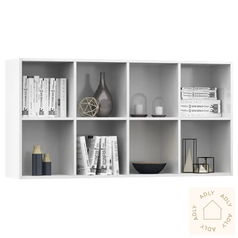 Bokhylle/Skjenk Høyglans Hvit 66X30X130 Cm Sponplate