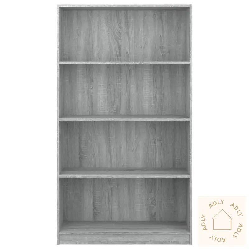 Bokhylle 4 Etasjer Grå Sonoma 80X24X142 Cm Konstruert Tre