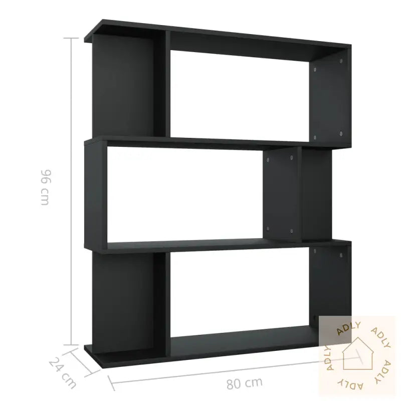 Bokhylle/Romdeler Svart 80X24X96 Cm Konstruert Tre