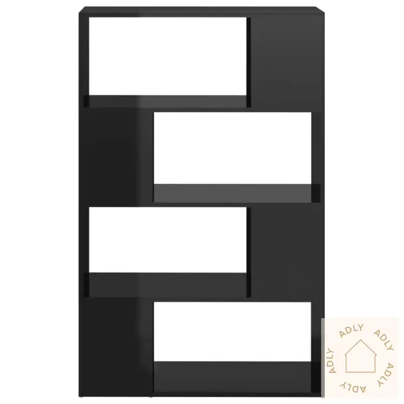 Bokhylle/Romdeler Høyglans Svart 80X24X124,5 Cm