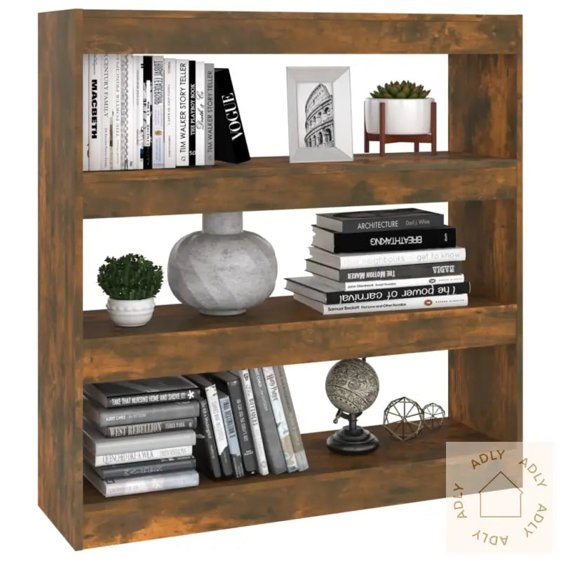 Bokhylle/Romdeler Røkt Eik 100X30X103 Cm