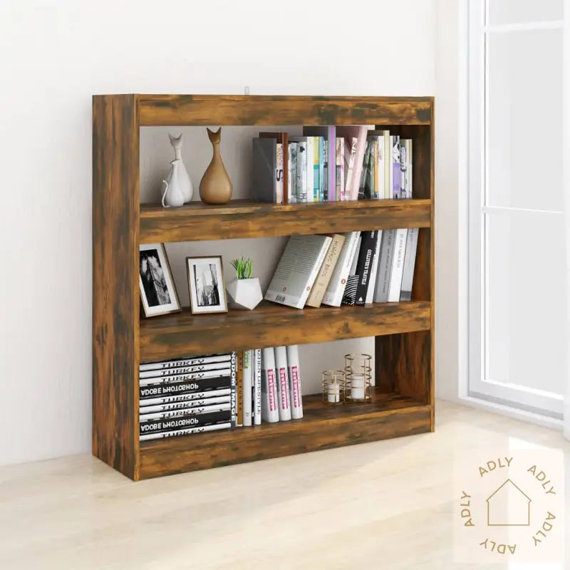 Bokhylle/Romdeler Røkt Eik 100X30X103 Cm