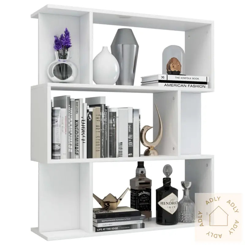 Bokhylle/Romdeler Hvit Høyglans 80X24X96 Cm