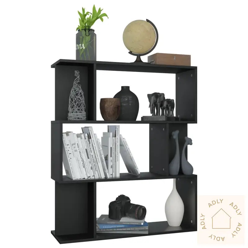 Bokhylle/Romdeler Svart 80X24X96 Cm Konstruert Tre