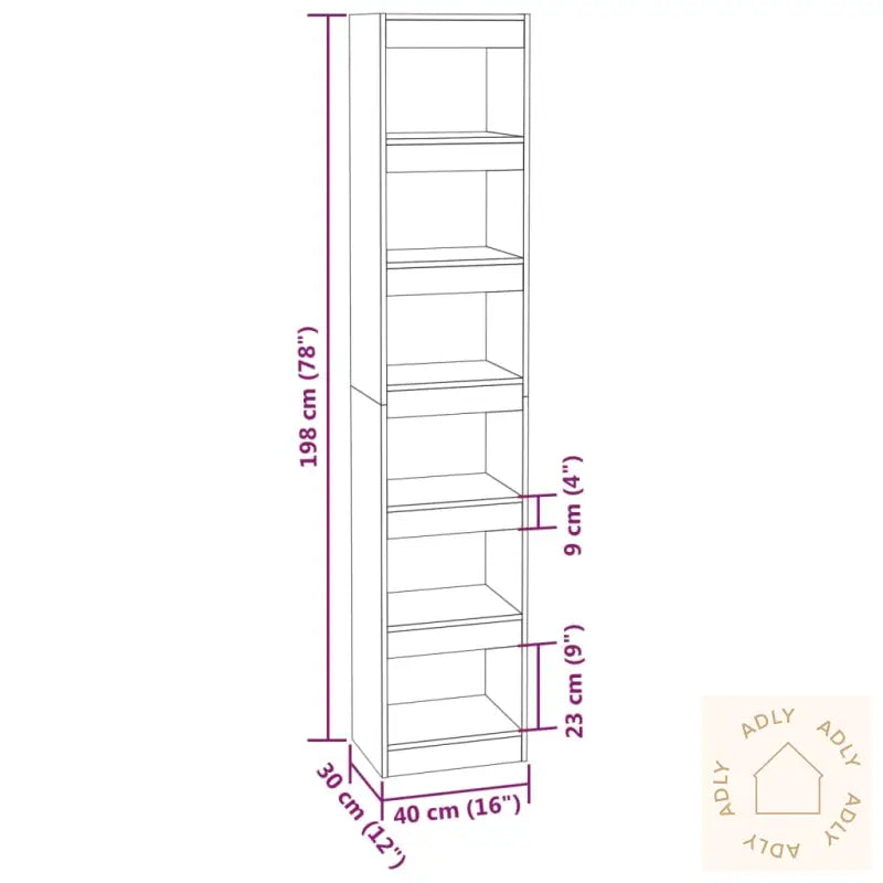 Bokhylle/Romdeler Hvit 40X30X198 Cm