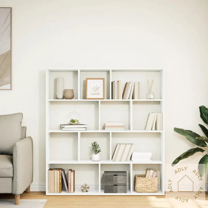 Bokhylle Hvit 132X29X141,5 Cm Konstruert Tre