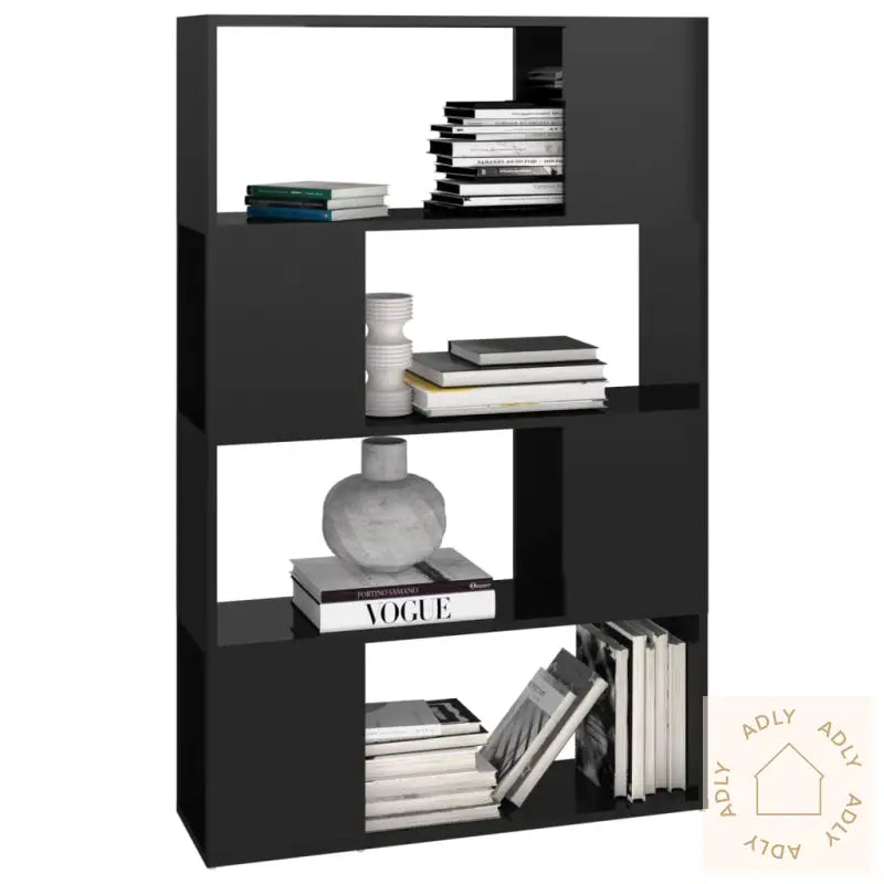 Bokhylle/Romdeler Høyglans Svart 80X24X124,5 Cm