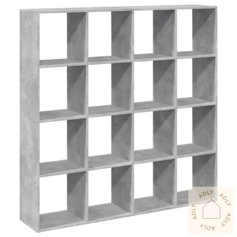 Bokhylle Betonggrå 137,5X29X137,5 Cm Konstruert Tre