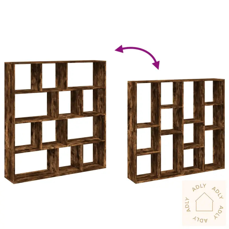 Bokhylle Røkt Eik 132X29X141,5 Cm Konstruert Tre