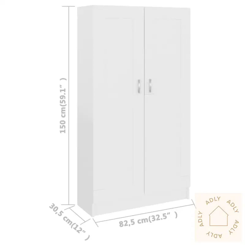 Bokhylle Hvit 82,5X30,5X150 Cm Konstruert Tre