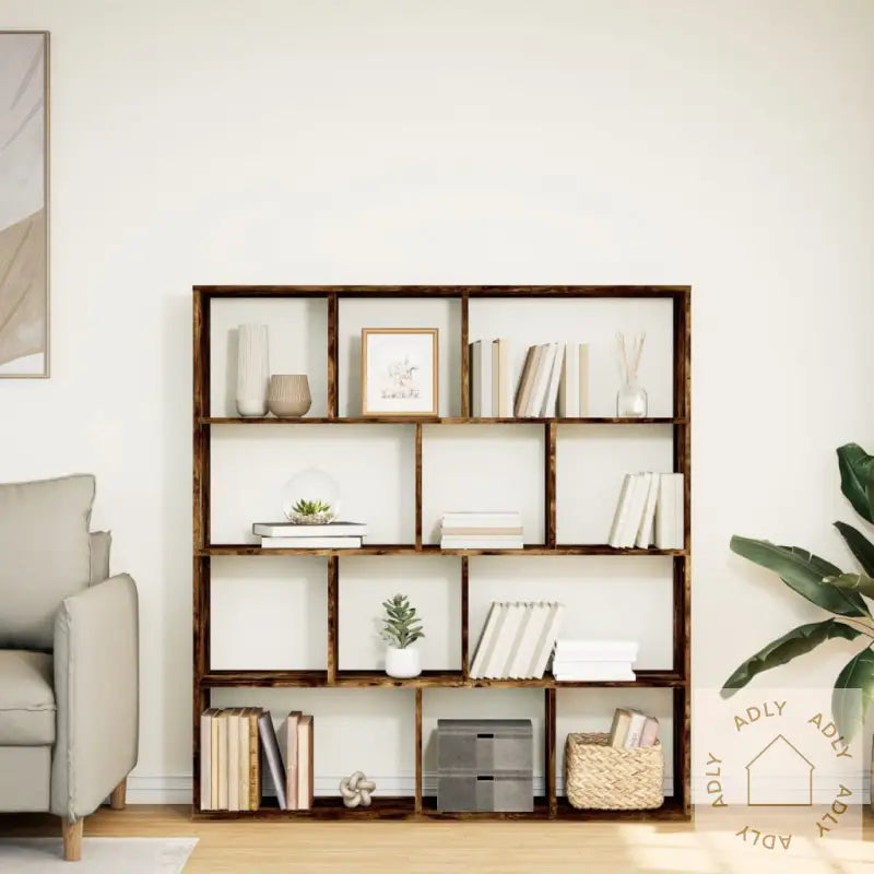 Bokhylle Røkt Eik 132X29X141,5 Cm Konstruert Tre